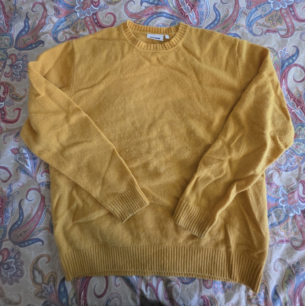 Weekday Men's Yellow Crewneck Sweater